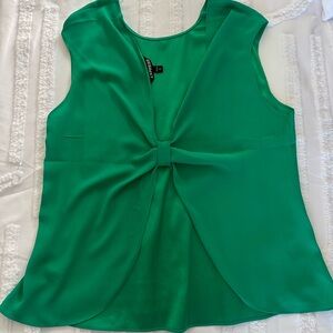 Express Green Tank Top with Open Back Detail Size Medium